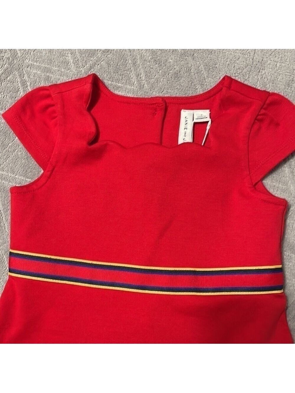 Janie and Jack red ponte flounce dress - Picture 3 of 4